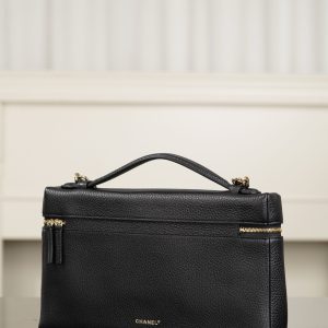 Chanel 26A系列 LP盒子包 黑金 大号 图5