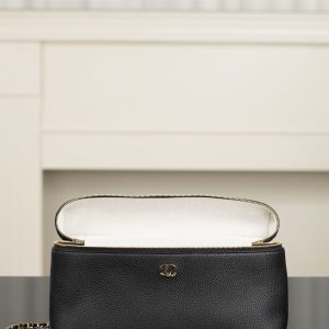 Chanel 26A系列 LP盒子包 黑金 大号 图7