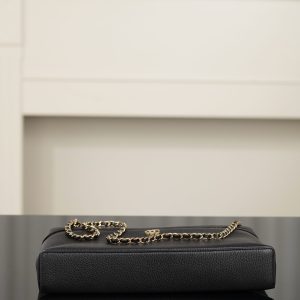 Chanel 26A系列 LP盒子包 黑金 大号 图9
