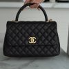 CHANEL Coco handle 牛皮手柄 黑色 中号 图1