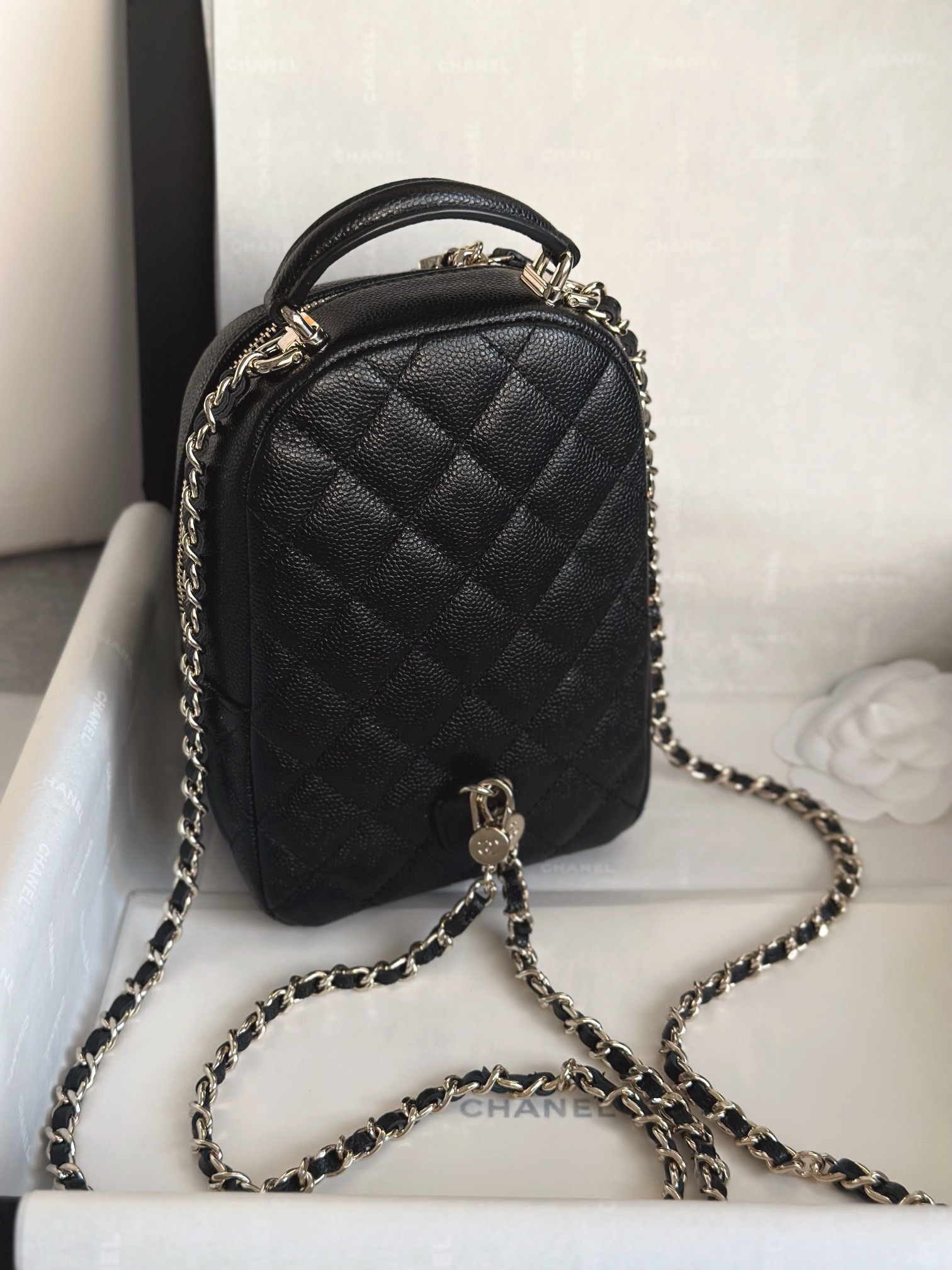 24c mini双肩包 黑色 尺寸18*22*10cm 图5
