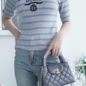 CHAENL Kelly手柄包 大号 深灰色 图8