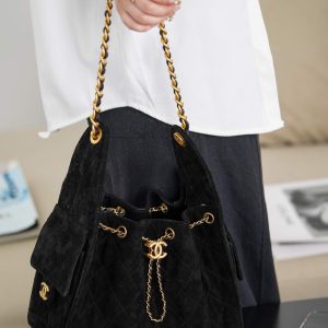 Chanel 黑色麂皮hobo 小号 图1