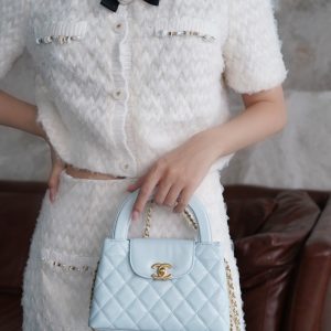 CHAENL 新色 Kelly手柄包 冰川蓝 图8