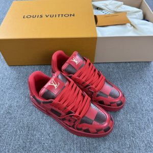 上新 1v驴牌 trainer 牛皮革 低帮板鞋 红色 图1