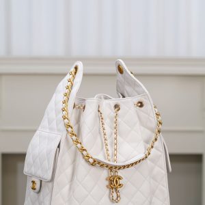 Chanel hobo bag 白色鱼子酱 中号 图7