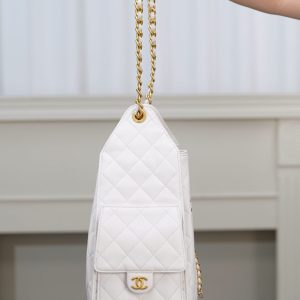 Chanel hobo bag 白色鱼子酱 中号 图8