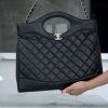 Chanel 31bag 大号黑色 褶皱小牛皮 图1