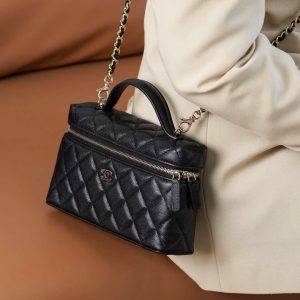 Chanel 25C 新款饭盒包 黑金 荔枝牛 图1