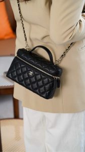 Chanel 25C 新款饭盒包 黑金 荔枝牛 图5