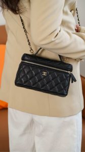 Chanel 25C 新款饭盒包 黑金 荔枝牛 图7