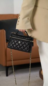 Chanel 25C 新款饭盒包 黑金 荔枝牛 图8