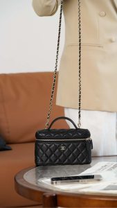 Chanel 25C 新款饭盒包 黑金 荔枝牛 图9