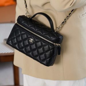 Chanel 25C 新款饭盒包 黑金 荔枝牛 图5