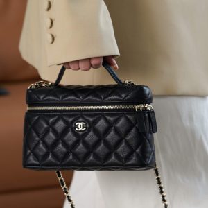 Chanel 25C 新款饭盒包 黑金 荔枝牛 图6