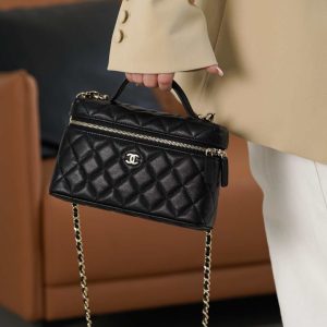 Chanel 25C 新款饭盒包 黑金 荔枝牛 图8