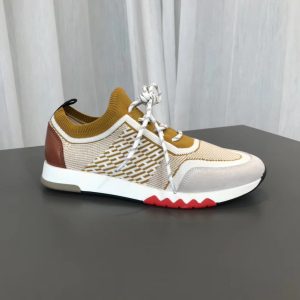 ••新品••【HERMÈS】爱马仕高端男士飞织•运动 休闲鞋••专柜代购原单货!原版进口牛皮 拼接进口飞织面料牛皮内里牛 图1