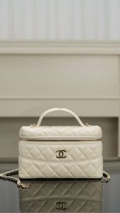 Chanel 25c 手柄盒子包 荔枝牛 米白 图1