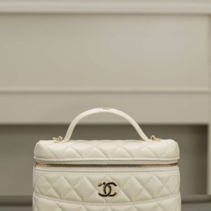 Chanel 25c 手柄盒子包 荔枝牛 米白 图1