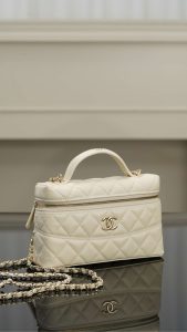 Chanel 25c 手柄盒子包 荔枝牛 米白 图3