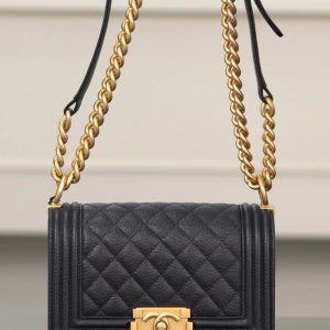Chanel leboy 小球纹黑金小号 图1