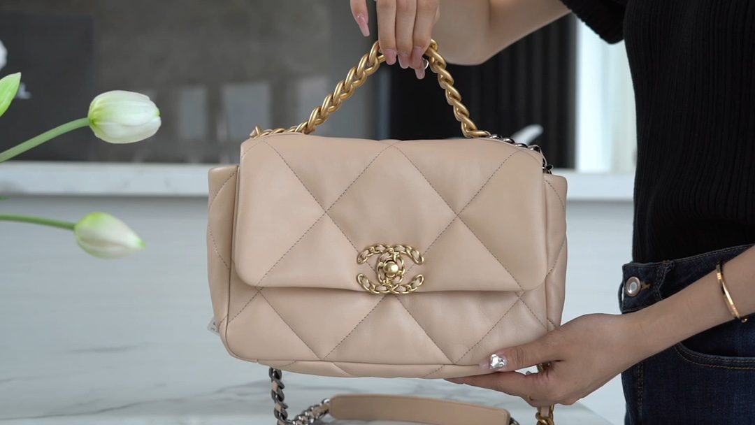 °CHANE·L春夏新品 19bag 浅杏 小号 图1