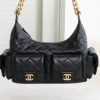 CHAENL 25c 小号嬉皮 hobo bag 黑金 图1