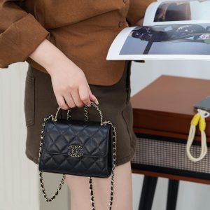 Chanel 25s 交叉手柄kelly 黑金荔枝 竖款 图3