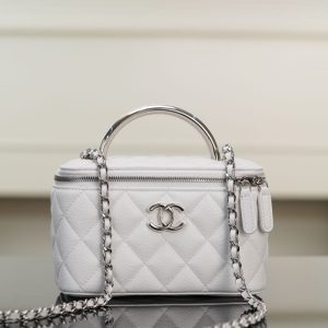 Chanel 25P 隐藏款 手柄长盒子包 白色荔枝牛 图1