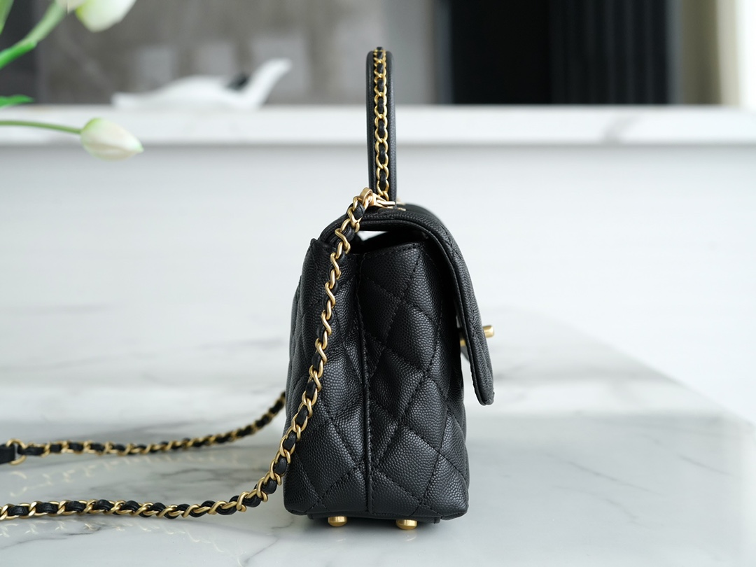 CHANEL 23P Coco handle 黑色 小号 图8