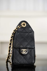 Chanel 26C系列 25bag mini鱼子酱 黑金 图6