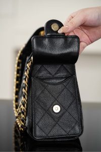 Chanel 26C系列 25bag mini鱼子酱 黑金 图7