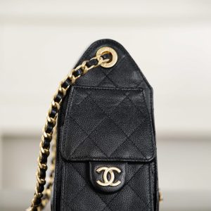 Chanel 26C系列 25bag mini鱼子酱 黑金 图6