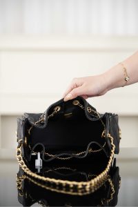 Chanel 26C系列 25bag mini鱼子酱 黑金 图8