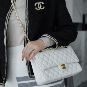 「Classic Flap」经典口盖包 中号 仙女白 图5