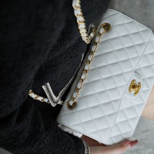 「Classic Flap」经典口盖包 中号 仙女白 图9