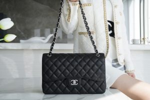 CF Classic Flap Jumbo |鱼子酱 黑银 大号 图1