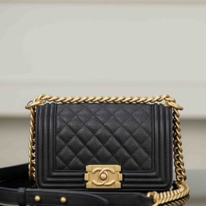 Chanel leboy 小球纹黑金小号 图1