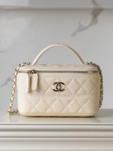 Chanel 25c 新款 手柄盒子包 荔枝牛 米白 图1