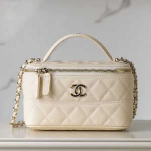 Chanel 25c 新款 手柄盒子包 荔枝牛 米白 图1
