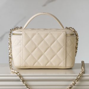 Chanel 25c 新款 手柄盒子包 荔枝牛 米白 图3