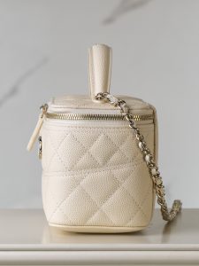 Chanel 25c 新款 手柄盒子包 荔枝牛 米白 图5