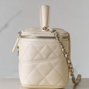 Chanel 25c 新款 手柄盒子包 荔枝牛 米白 图5