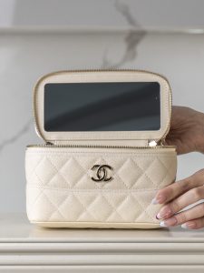 Chanel 25c 新款 手柄盒子包 荔枝牛 米白 图6