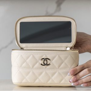 Chanel 25c 新款 手柄盒子包 荔枝牛 米白 图6