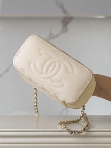 Chanel 25c 新款 手柄盒子包 荔枝牛 米白 图9