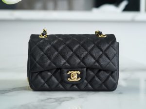 CF Classic Flap |荔枝纹 Mini 黑金 图1