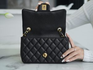 CF Classic Flap |荔枝纹 Mini 黑金 图6