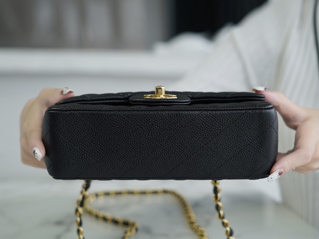 CF Classic Flap |荔枝纹 Mini 黑金 图8