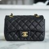 CF Classic Flap |荔枝纹 Mini 黑金 图1